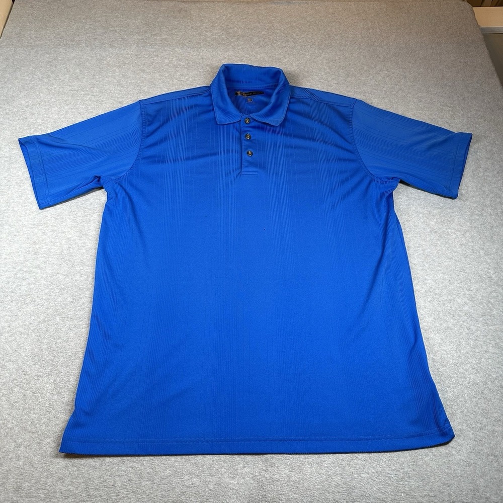 Pebble Beach Performance Golf Polo‎ Mens XL Blue Lightweight Moisture Wick NOTE